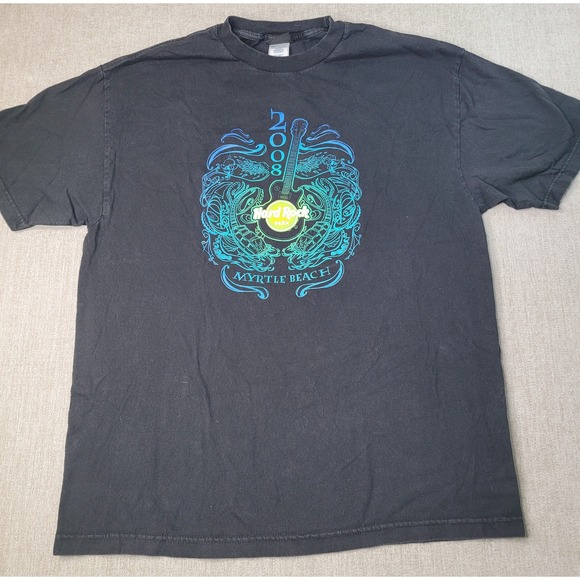 Other - Hard Rock Park T Shirt‎ Mens XL Black 2008 Myrtle Beach Guitar Graphic Tee